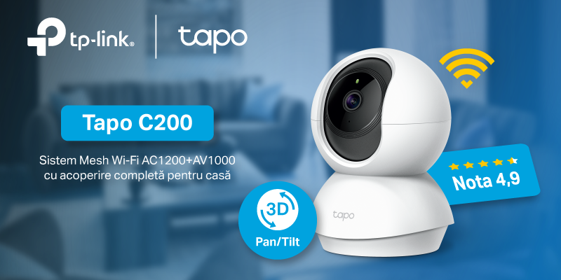 Review | Cameră Wi-Fi Pan/Tilt de supraveghere Tapo C200